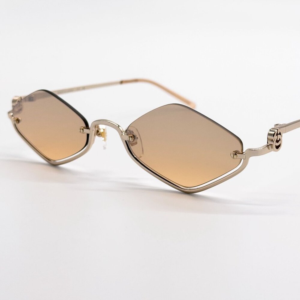 NEW GUCCI SUNGLASSES GOLD WOMEN GEOMETRIC EYEWEAR GUCCI GG1604S 003 - Picture 9 of 12